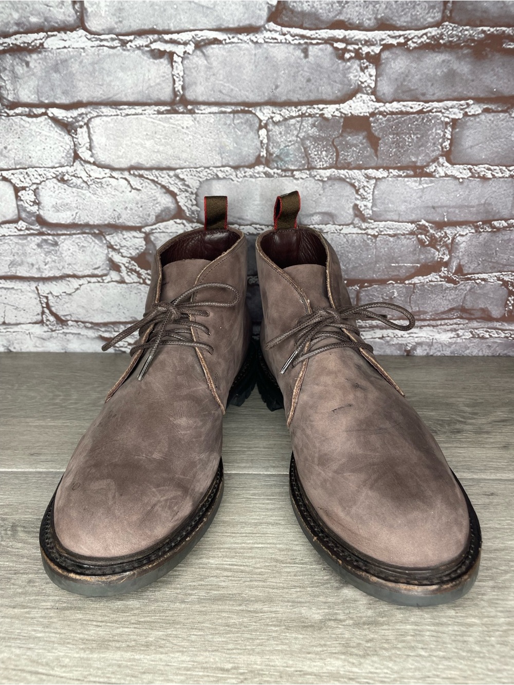 Allen Edmonds Surrey WeatherProof Taupe Nubuck Leather Boots Men sz 9.5D US/43EU